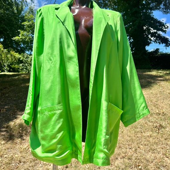 100% Silk Roamans Pretty Green Light Weight Duster Jacket - Picture 3 of 9